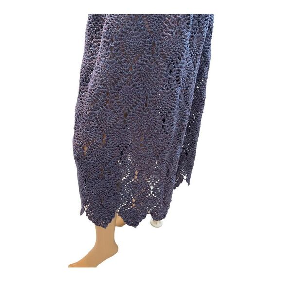Women’s  Purple Crochet Midi Length A-Line Elastic Waist Skirt Size Large - Picture 4 of 15
